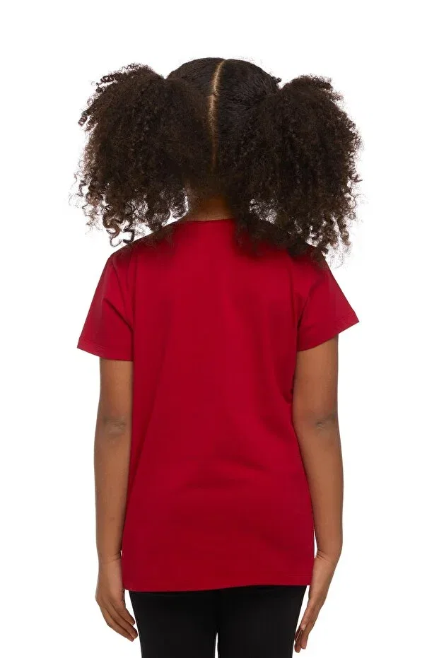 Детская футболка для девочек хлопковая Lovetti, Poppy Red — фото 4