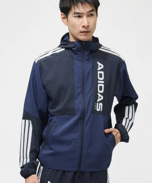 Мужская худи-куртка с принтом HYBRID Adidas, Темно-Синий