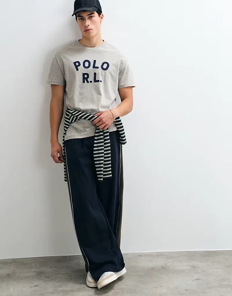 Классическая футболка Polo Ralph Lauren с логотипом, серый — фото 3