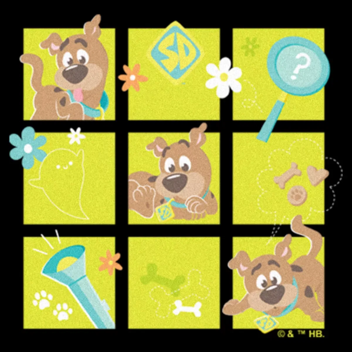 Детское боди с коротким рукавом Scooby-Doo Baby Clues Scooby-Doo, Black — фото 2