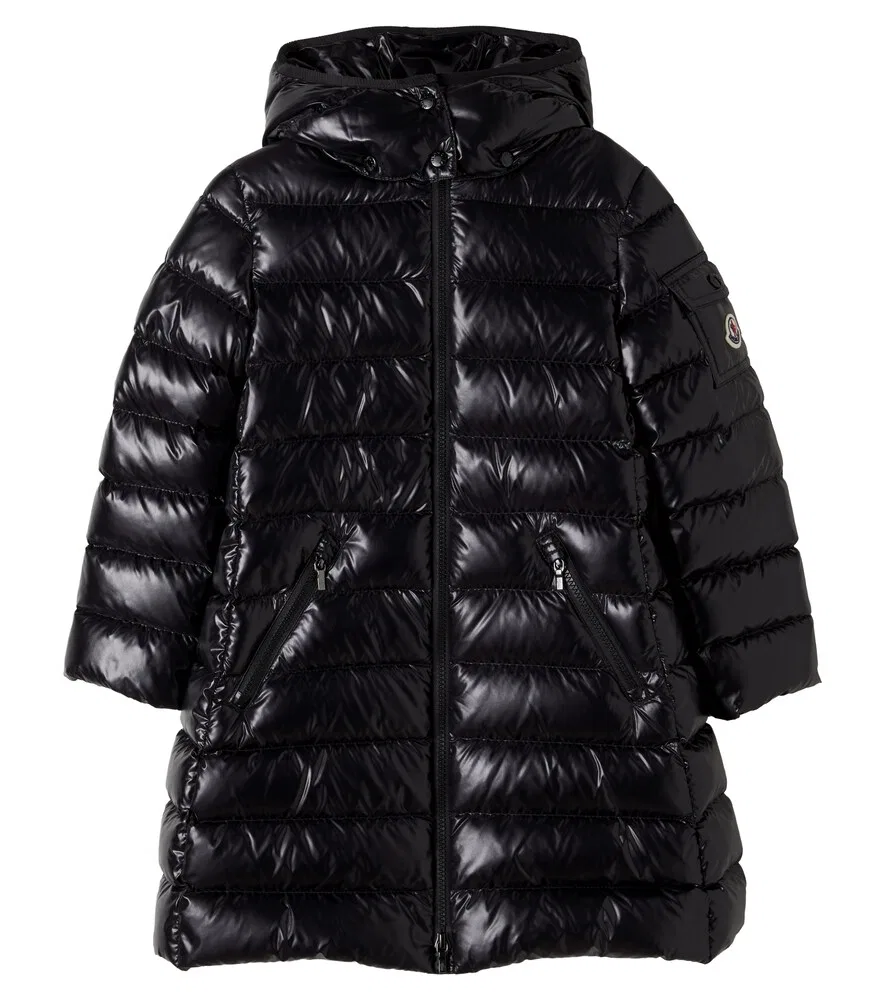 Стеганое пуховое пальто Moncler Enfant, черный
