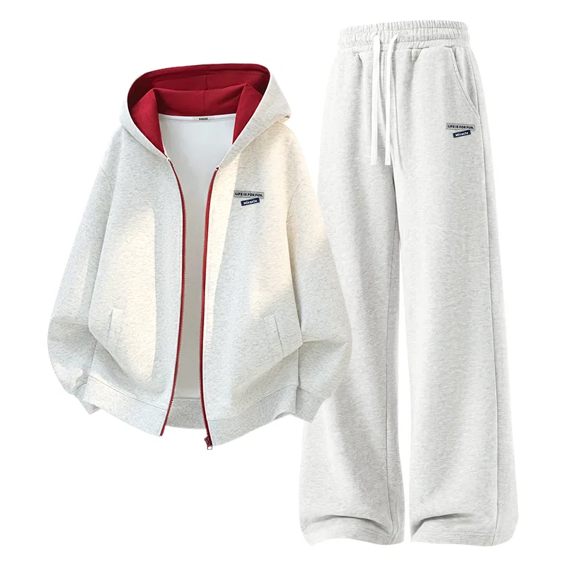 Детский комплект свитшотов и спортивных штанов 2 Pack MINISO, White Heather Gray