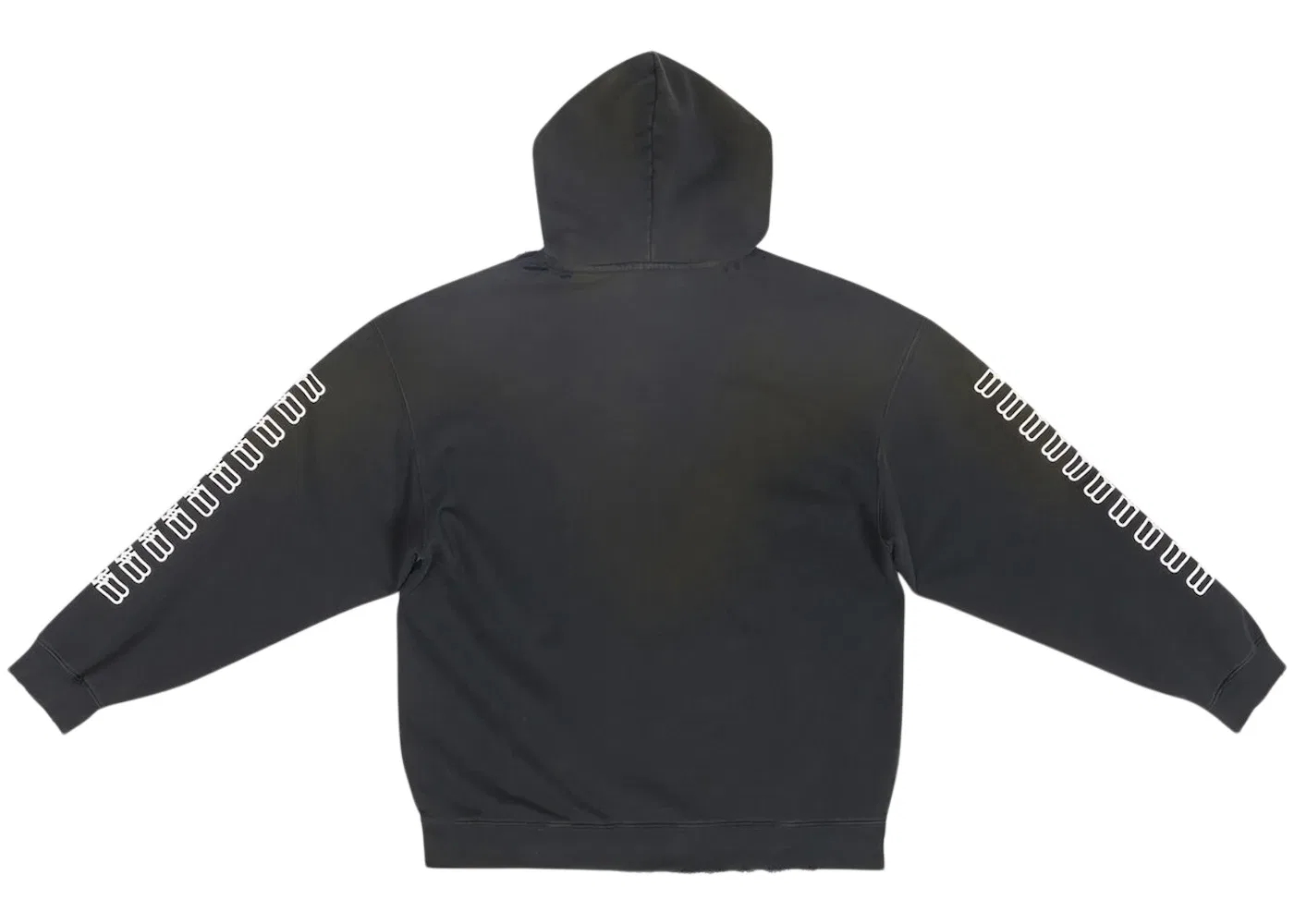 Мужской худи с принтом Balenciaga BB Paris Icon Medium Fit Hoodie, Black/White — фото 2