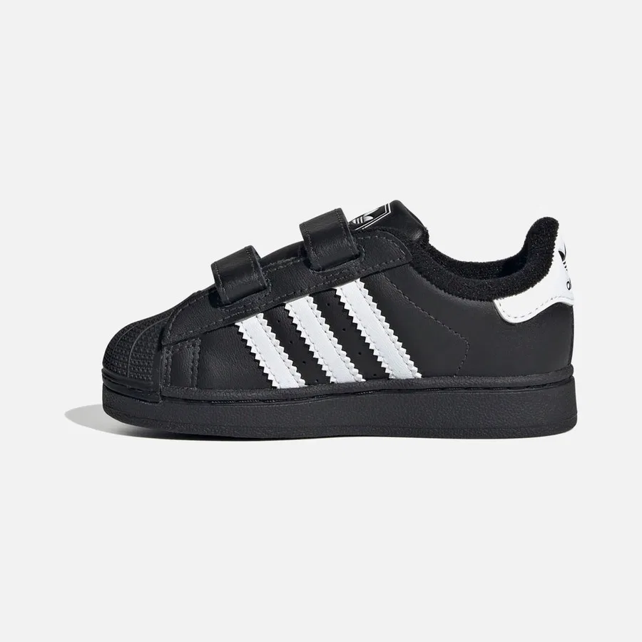 Детские спортивные кроссовки с липучками Originals Superstar II CF Velcro Closure, adidas, Черный — фото 2