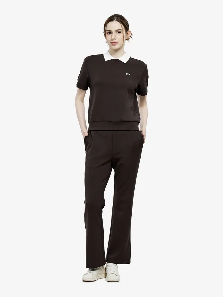Брюки широкие LACOSTE Light Jersey Set Up, коричневые