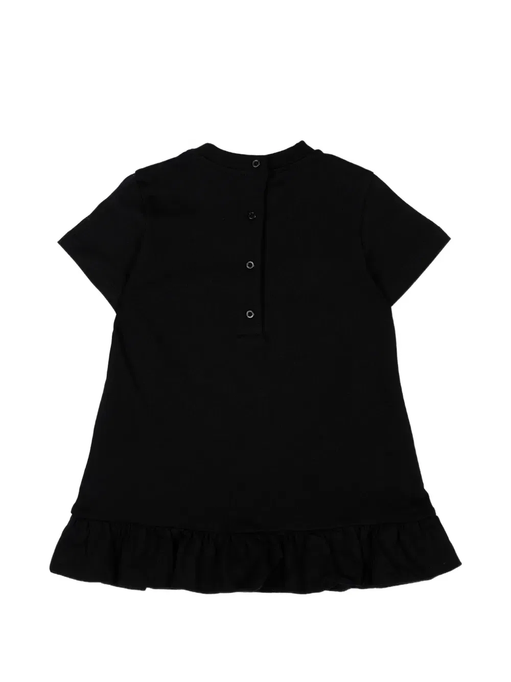 Платье с логотипом и оборками Balmain Kids, черный — фото 2