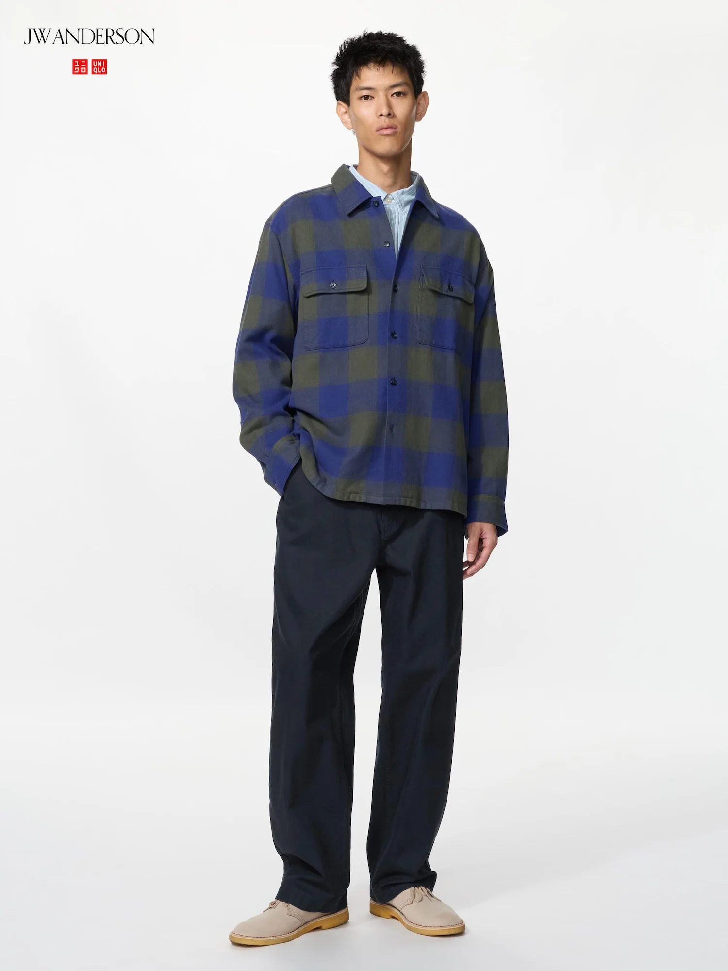 Брюки Uniqlo x JW Anderson Straight Work, 69 темно-синий — фото 2