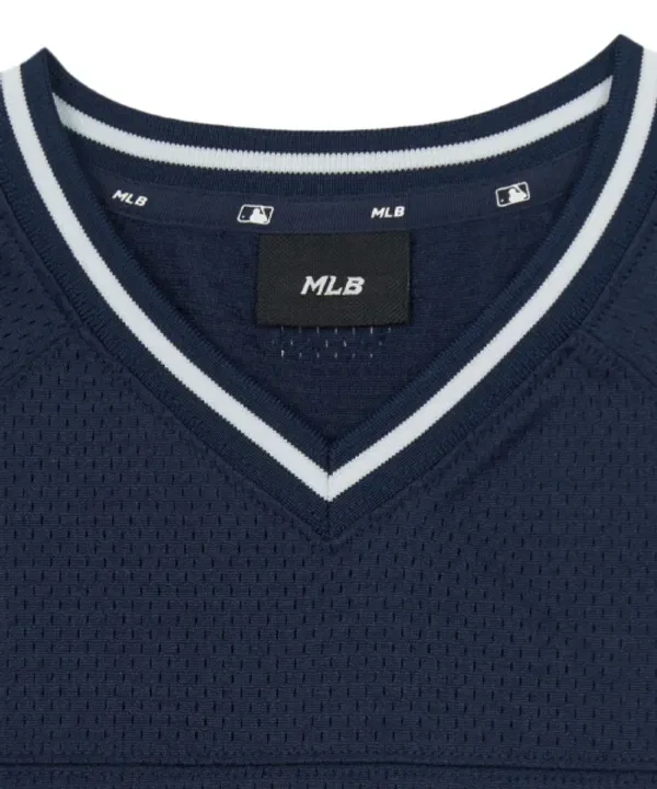 Футболка спортивная с воротником Mlb Kids, синяя — фото 3