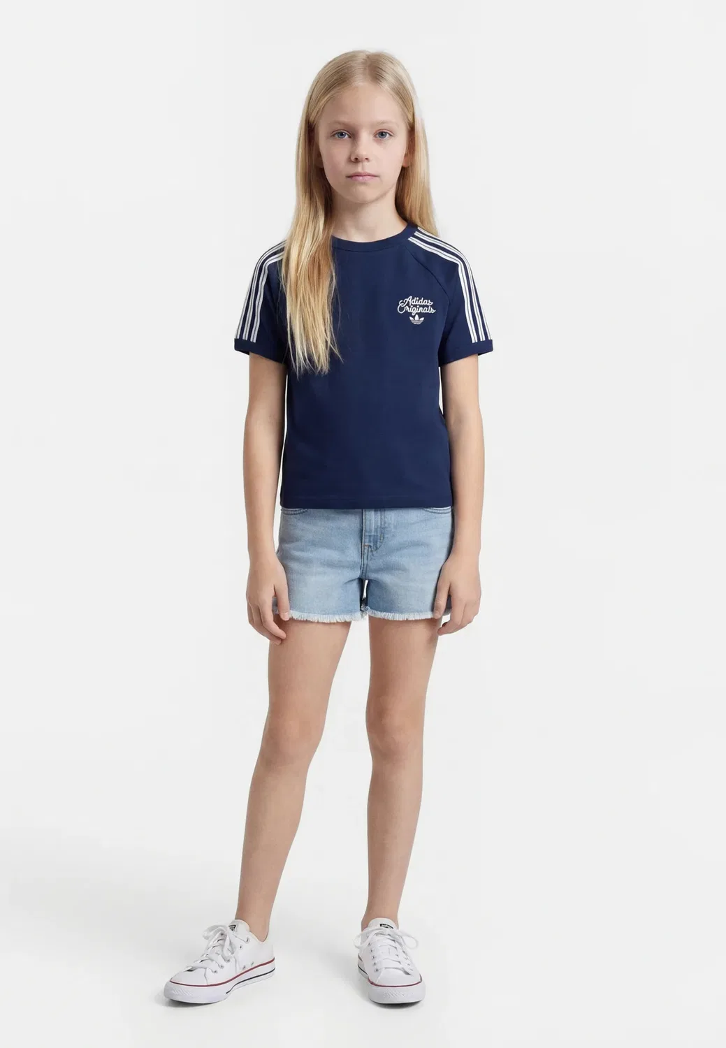 Футболка в полоску для подростков - футболка с принтом Adidas Originals, Night Indigo