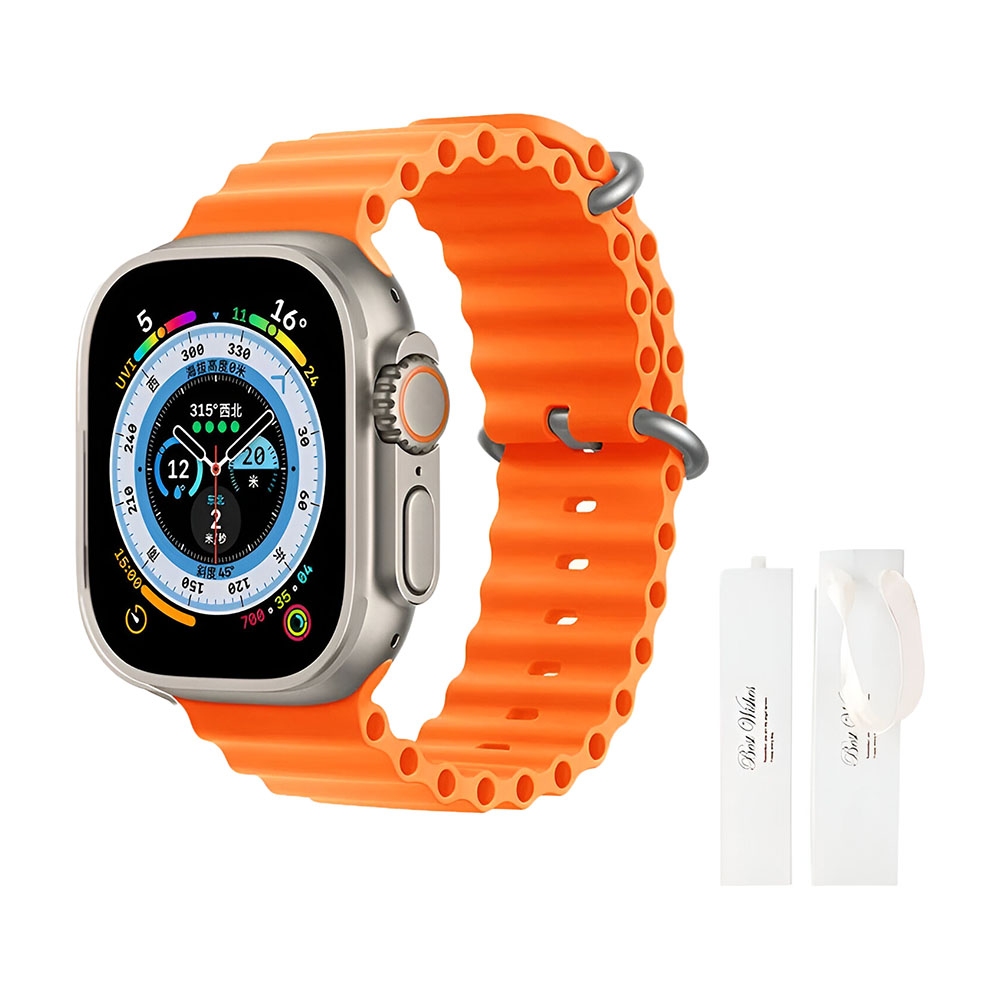 

Ремешок Wepro Ocean для часов Apple Watch Series 11, 42 мм, подарочный пакет, оранжевый/белый