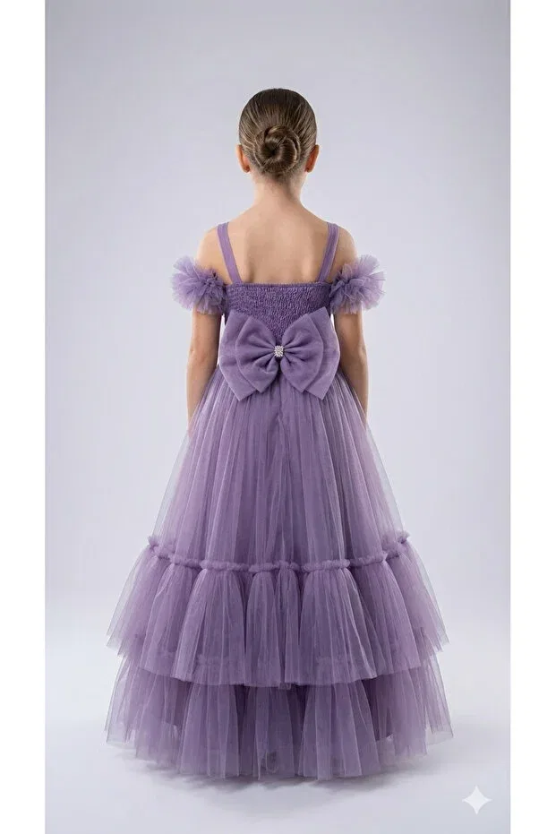 Детское вечернее платье для девочек с пайетками Modallita, Lavender — фото 2