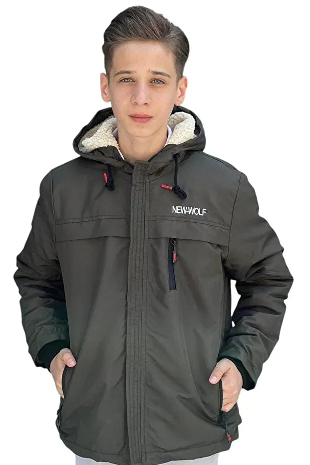 Детское пальто для мальчиков с капюшоном Irem Çocuk Giyim, Khaki