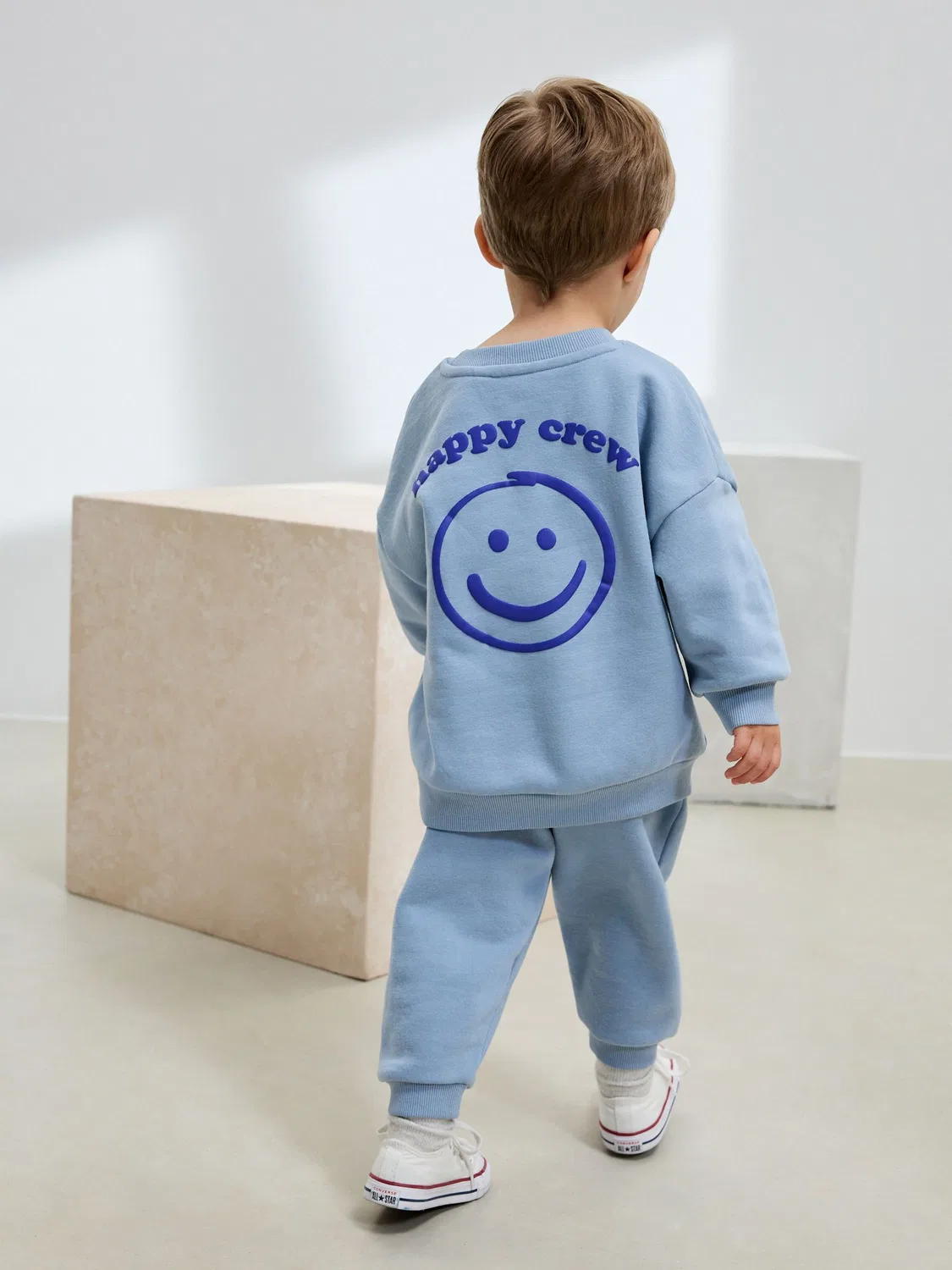 Спортивный костюм Single Printed Crew Neck Sweat Top & Joggers Set Next, Light Blue — фото 2