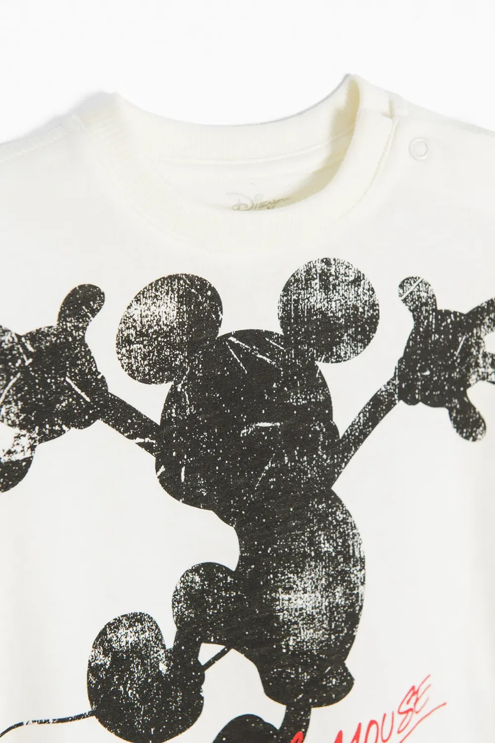 Детская футболка с коротким рукавом и принтом Mickey Mouse, Cool Club, Cream — фото 2