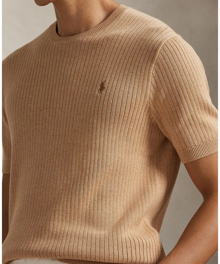 Свитер с круглым вырезом Polo Ralph Lauren, Camel Melange — фото 3