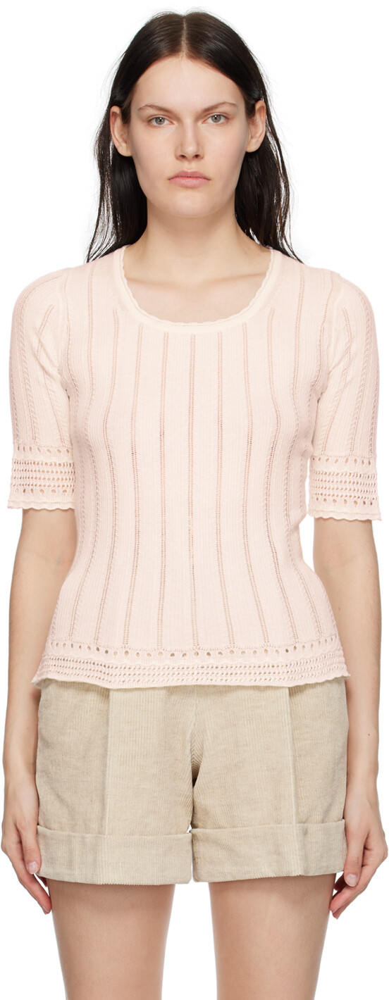 

Белый топ с круглым вырезом See by Chloé