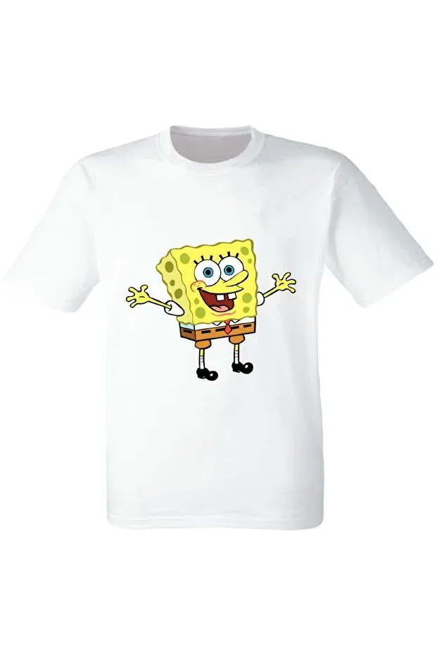 Детская футболка с принтом Spongebob Sunger Bob, White