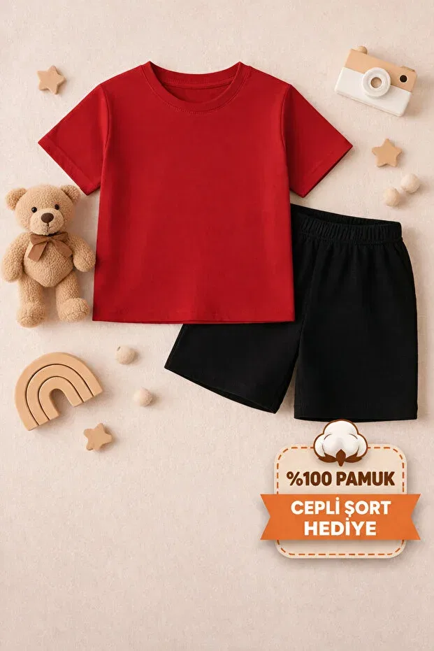Детская хлопковая футболка Sportivea, Red