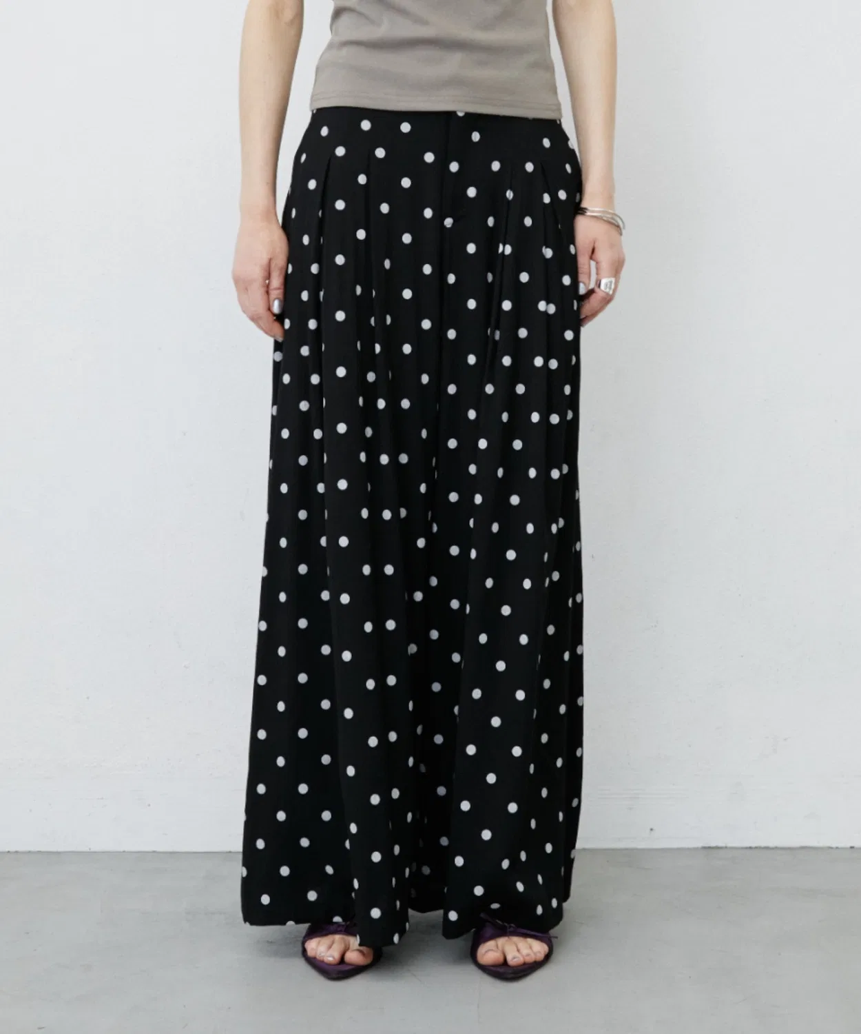 Детские широкие брюки с принтом Dot Wide Easy Pants uyu., Белый — фото 4
