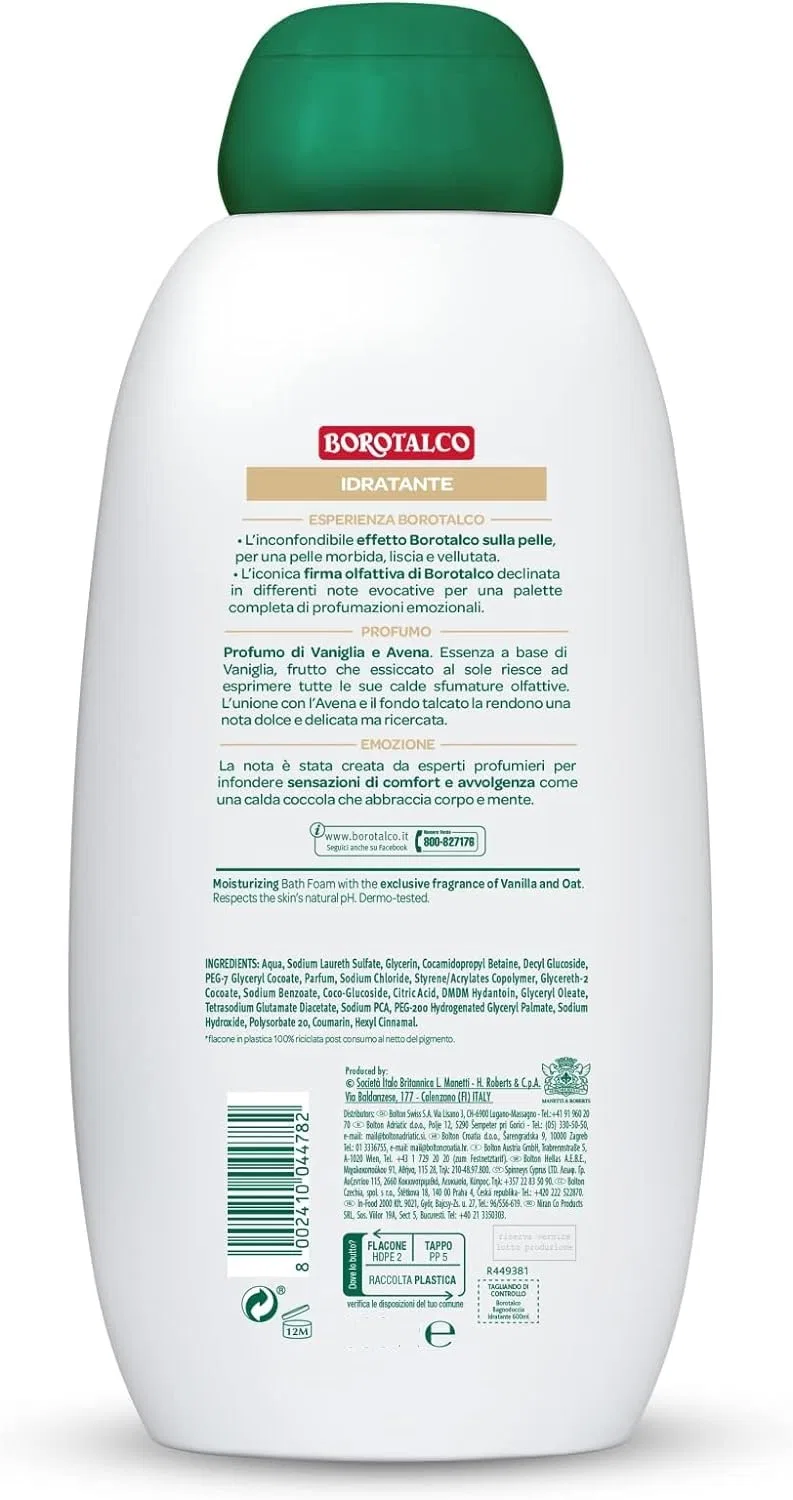 Гель для душа Borotalco Vaniglia e Avena, 12 x 450 мл, Белый Italian Gourmet E.R. — фото 2