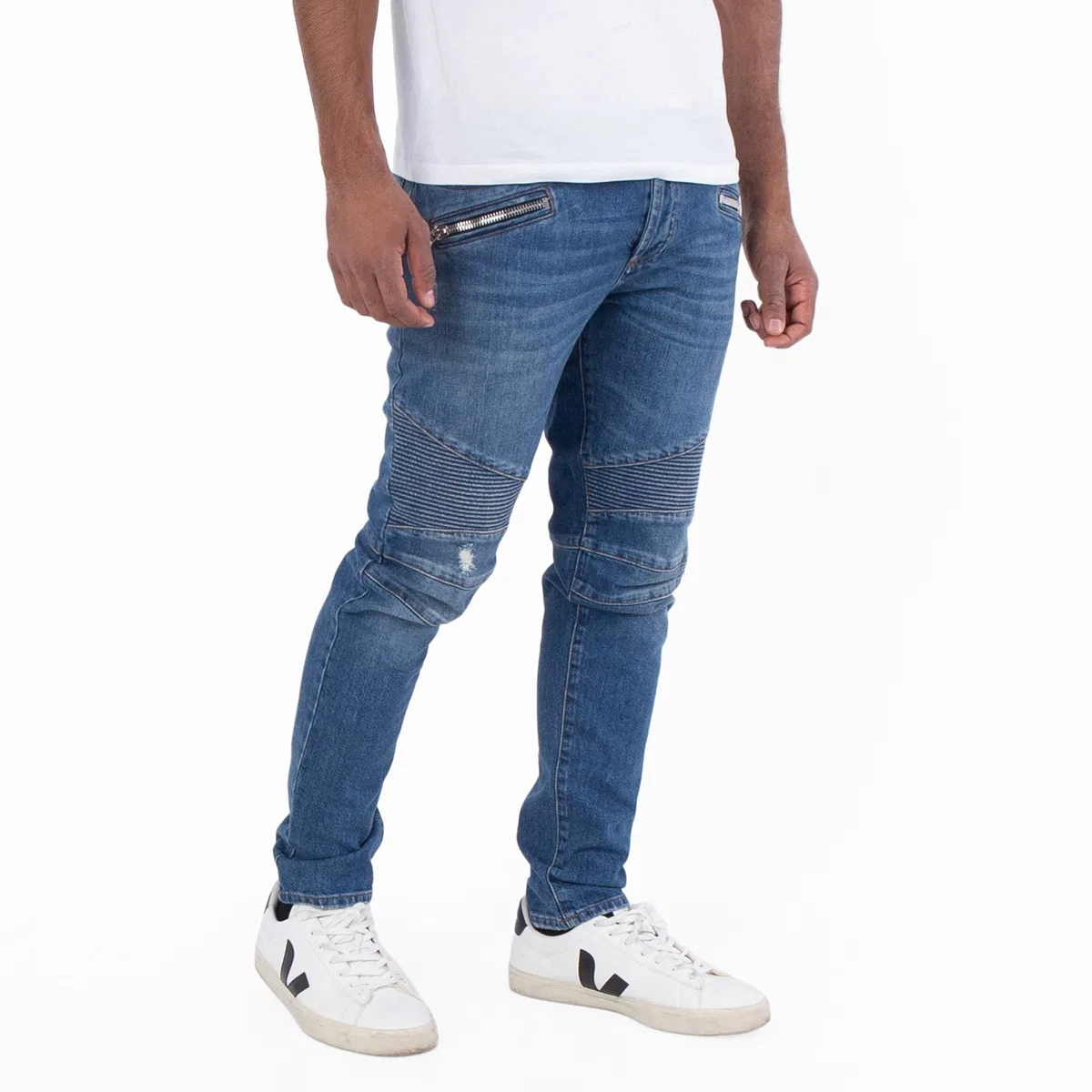 Джинсы скинни с полувыбеленным эффектом Slim Cut Denim Jeans Balmain, Ff Bleu Jean — фото 2
