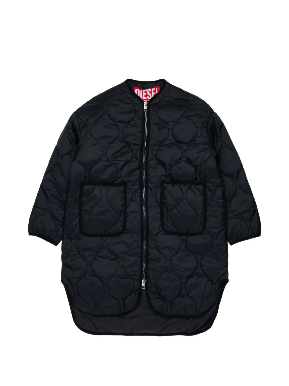 Стеганая куртка с вышитым логотипом Diesel Kids, черный