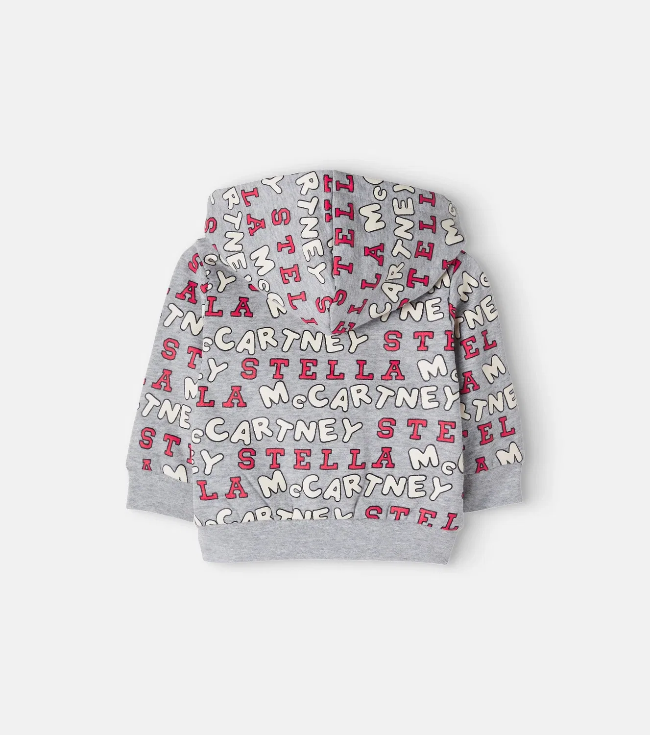 Детская толстовка на молнии с капюшоном из хлопка Stella Mccartney Kids, серый — фото 3