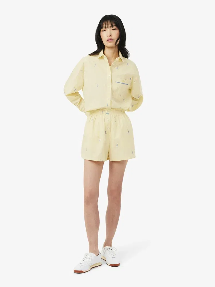 Шорты LACOSTE с вышивкой, Yellow Gold