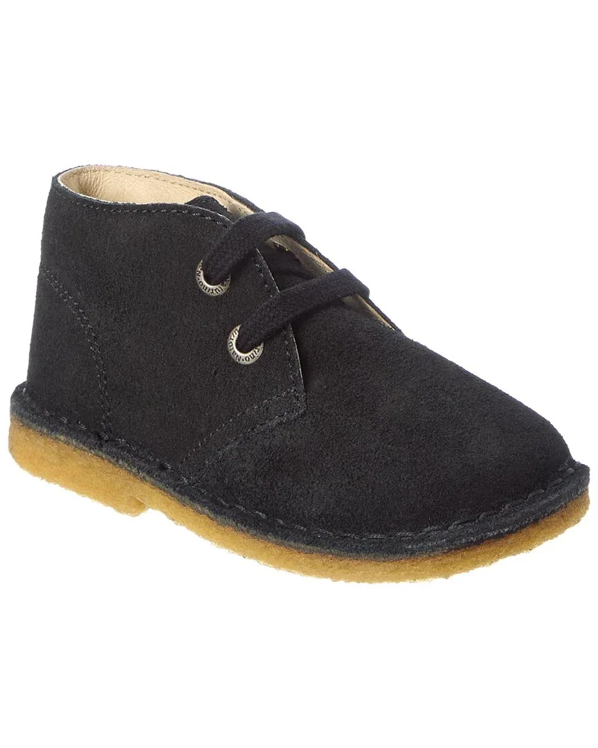 Детские ботинки для девочек на шнуровке из замши Naturino Milky Suede Boot, черный