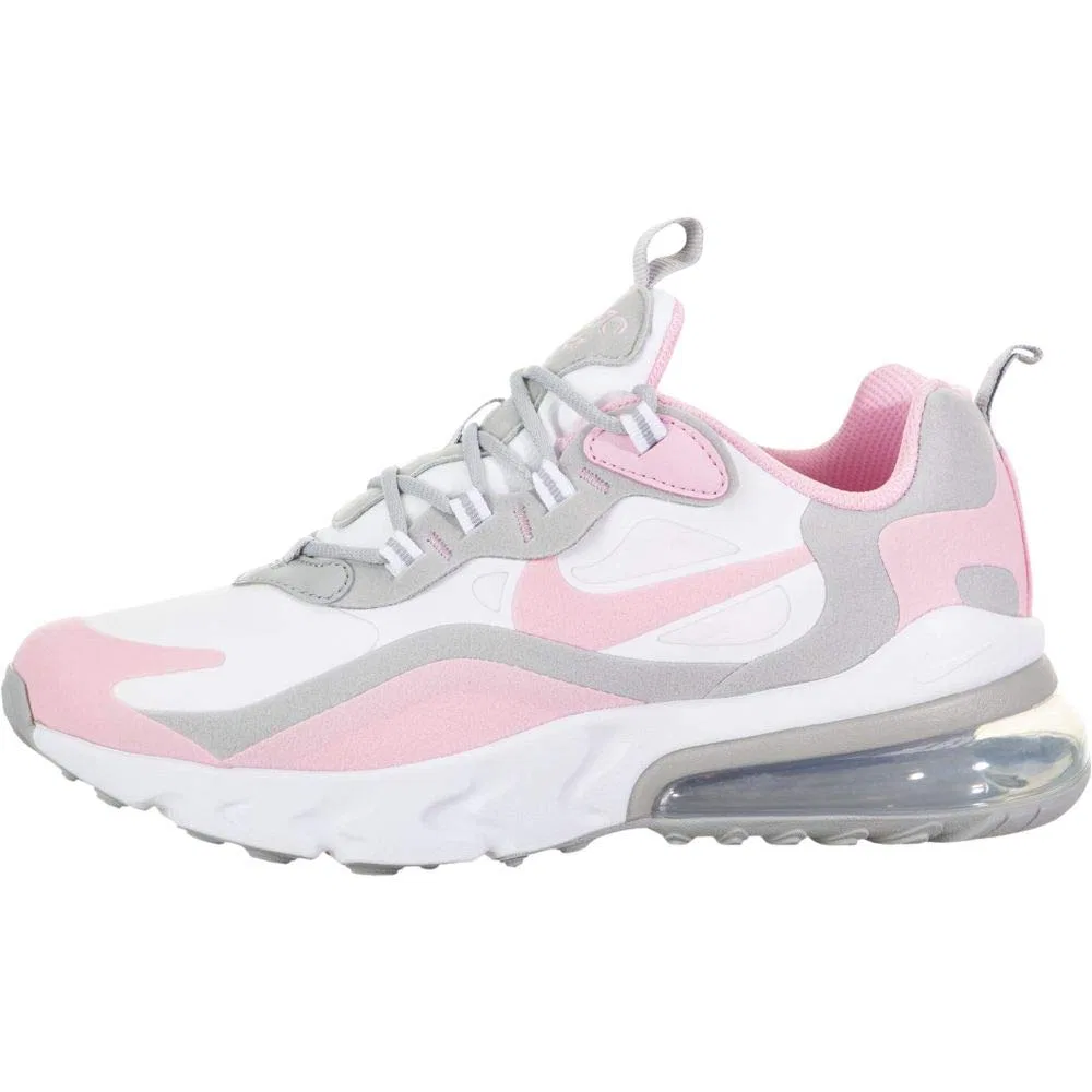 Детские кроссовки для мальчиков с большим воздушным блоком Air Max 270 React (Gs) NIKE, White Black