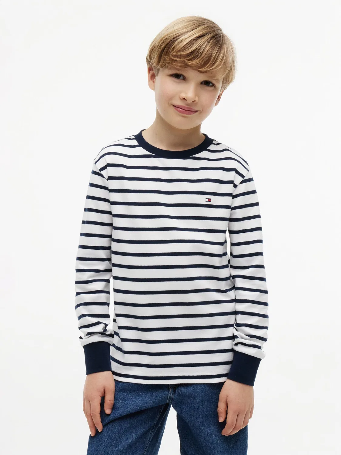 Футболка с принтом в полоску, свободная Tommy Hilfiger, синий