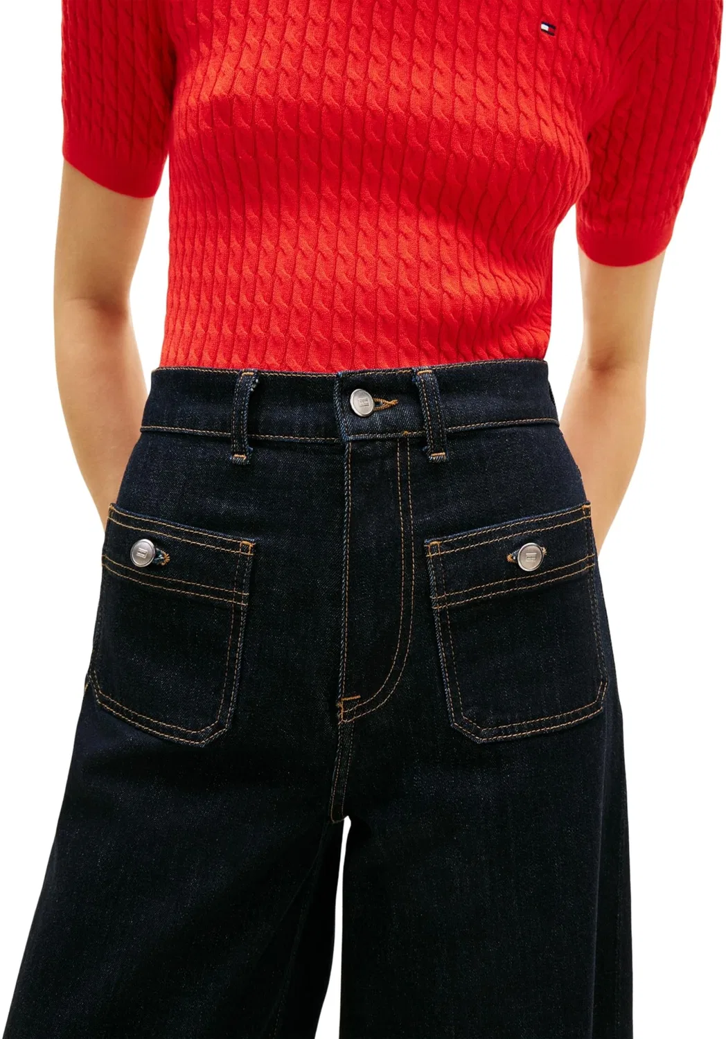 Женские джинсы с широкими штанинами DNM Rinse 70's Wide Leg HW Tommy Hilfiger, Denim (Rinse) — фото 4