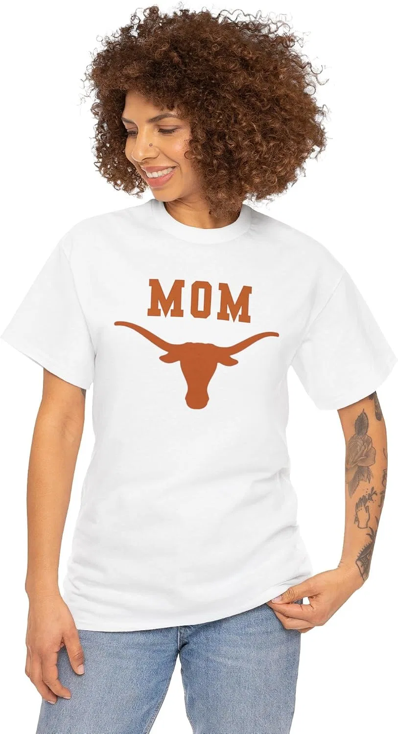 Женская футболка с принтом Texas Longhorn Mom, белый — фото 2