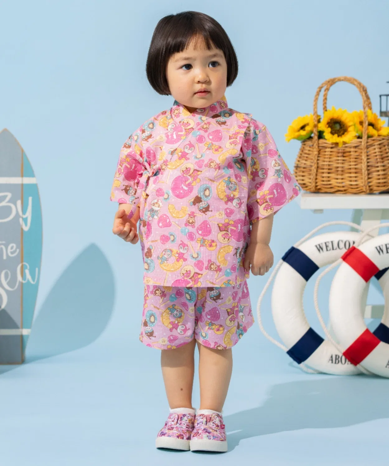 Детское кимоно с принтом Fruit Candy ANPANMAN KIDS COLLECTION, розовое