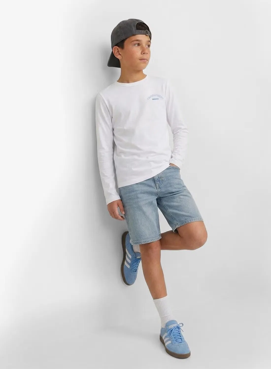 Комплект футболок с коротким и длинным рукавом Jack & Jones Junior, белый — фото 3