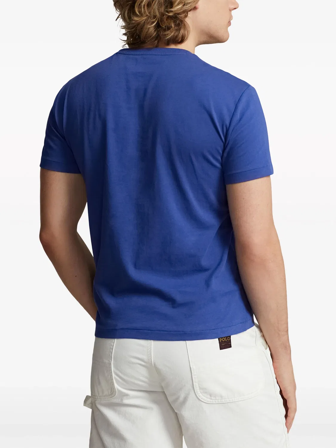 Хлопковая футболка с вышитой эмблемой Polo Ralph Lauren, синий — фото 2