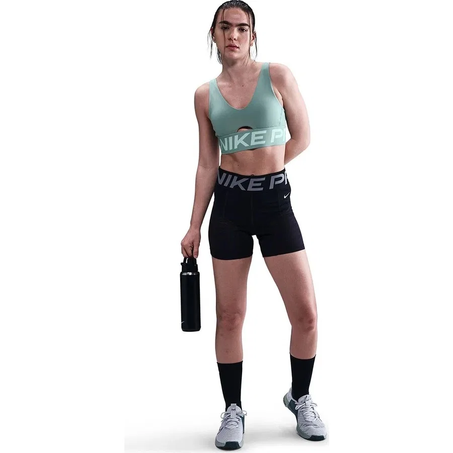 Спортивный бюстгальтер с глубоким вырезом Pro Indy Plunge Nike, Зеленый — фото 2