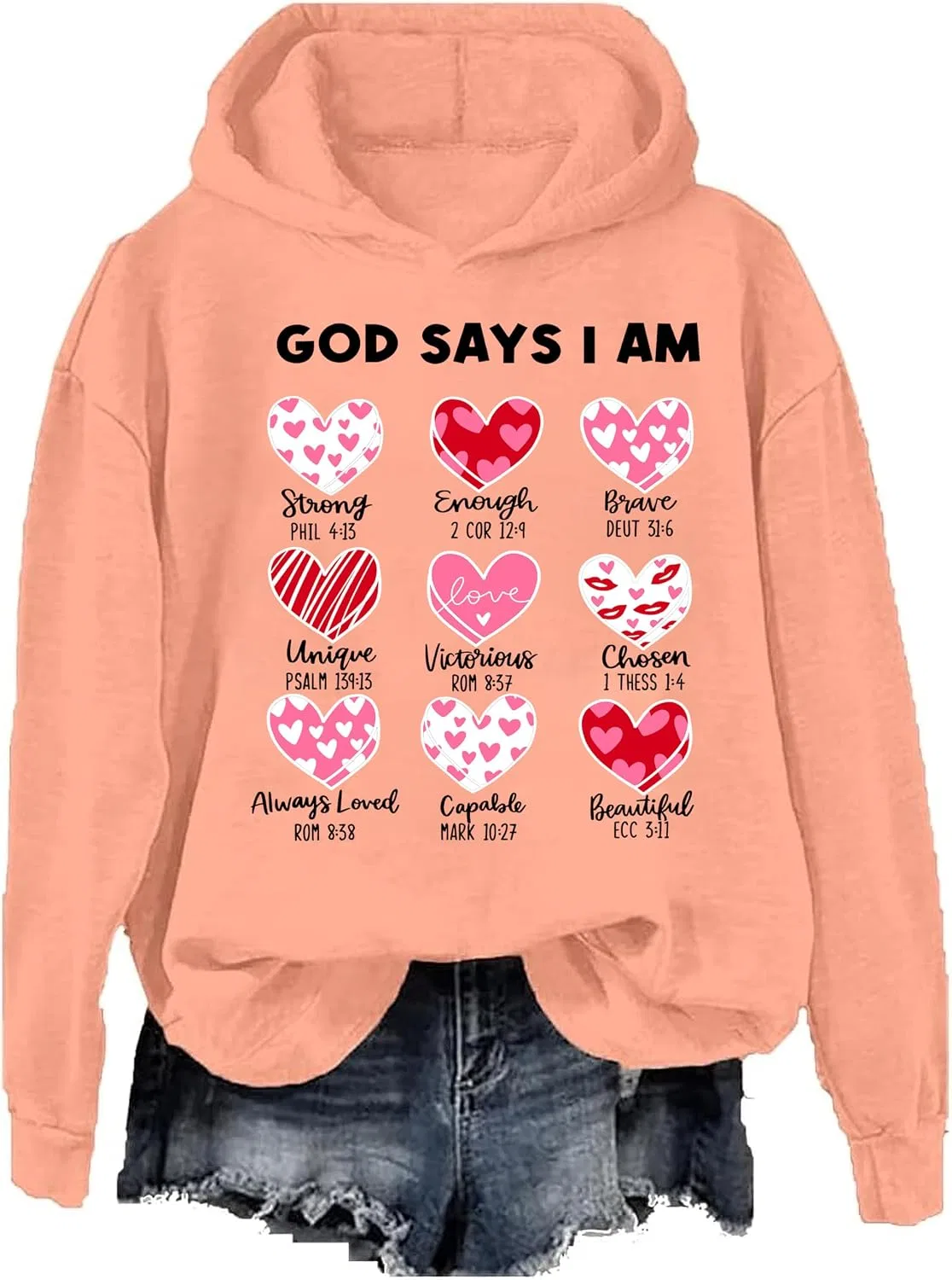 Женское худи с принтом God Says I am Valentine, оранжевый