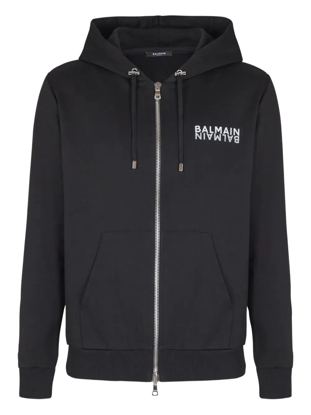 Худи на молнии Balmain, черный