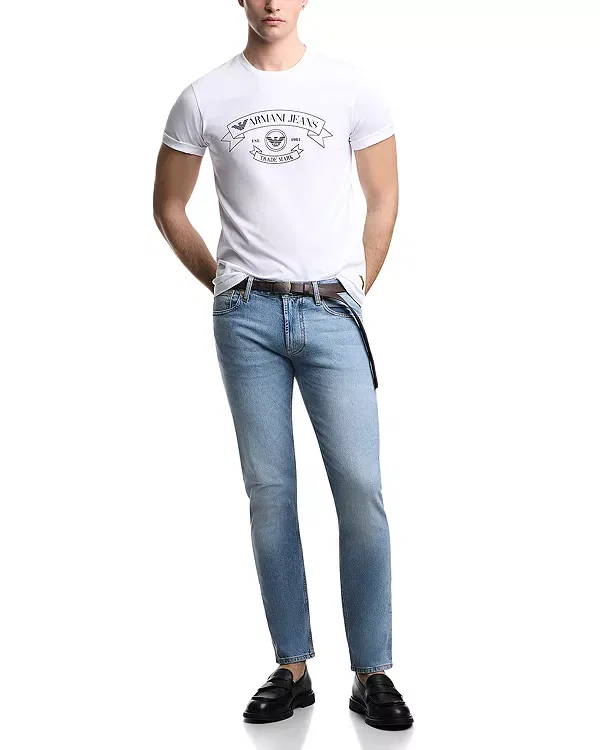 Мужские узкие джинсы Emporio Armani, Medium Blue Denim — фото 2