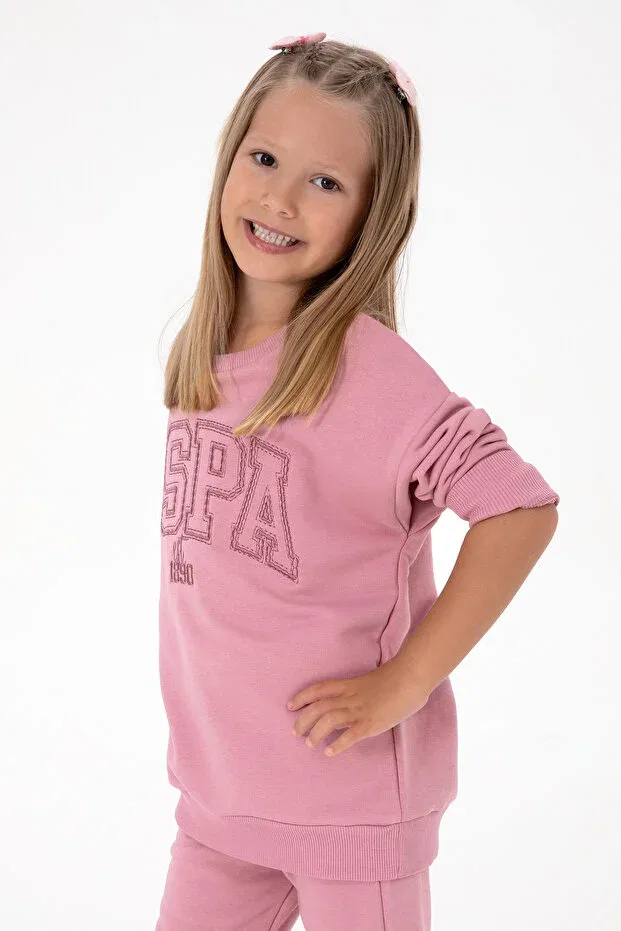Детский спортивный костюм для девочек хлопковый U.S. Polo Assn., Dried Rose — фото 2
