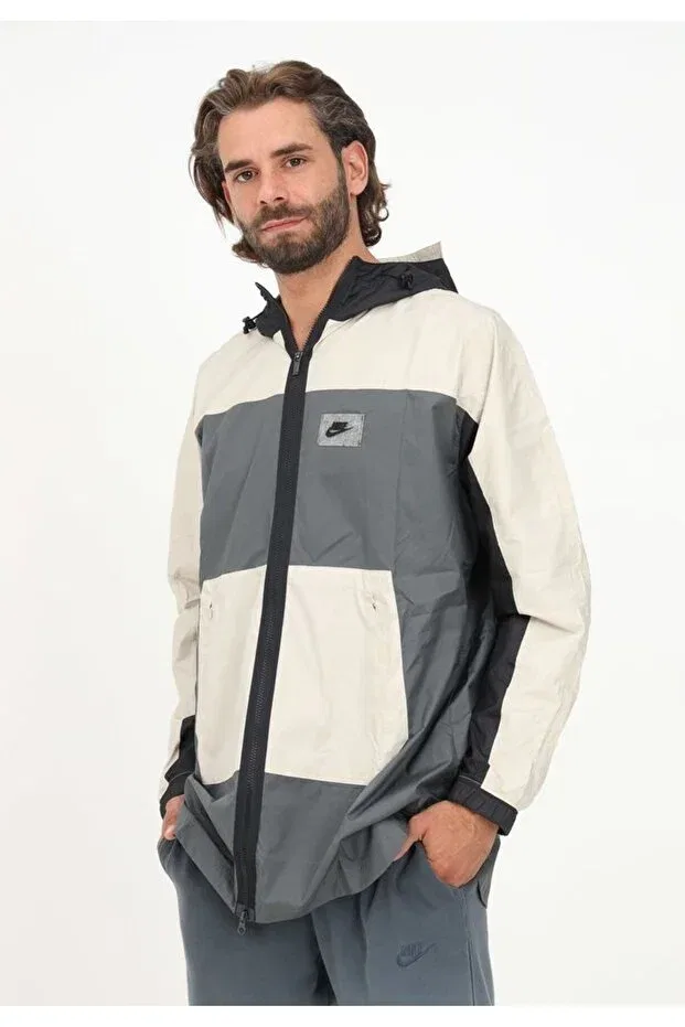 Мужское пальто дождевик с капюшоном Nike, Beige