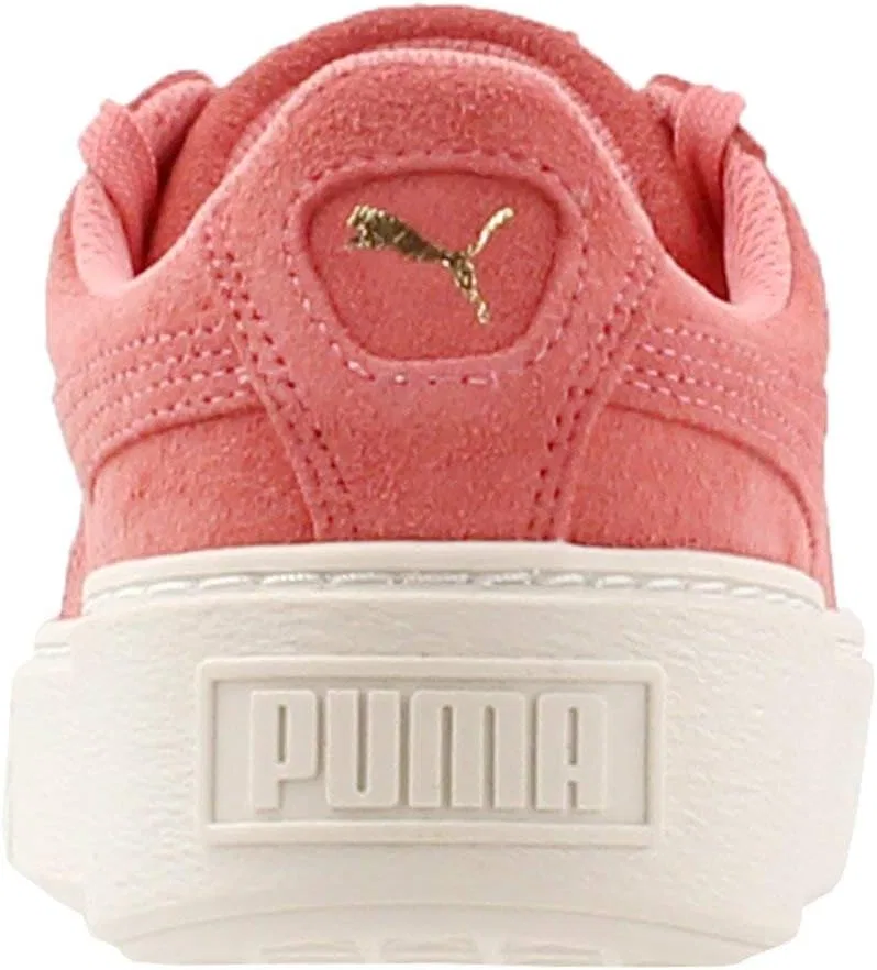 Детские кроссовки на платформе Suede Platform Sneaker PUMA, Puma Team Gold-Shell Pink — фото 4