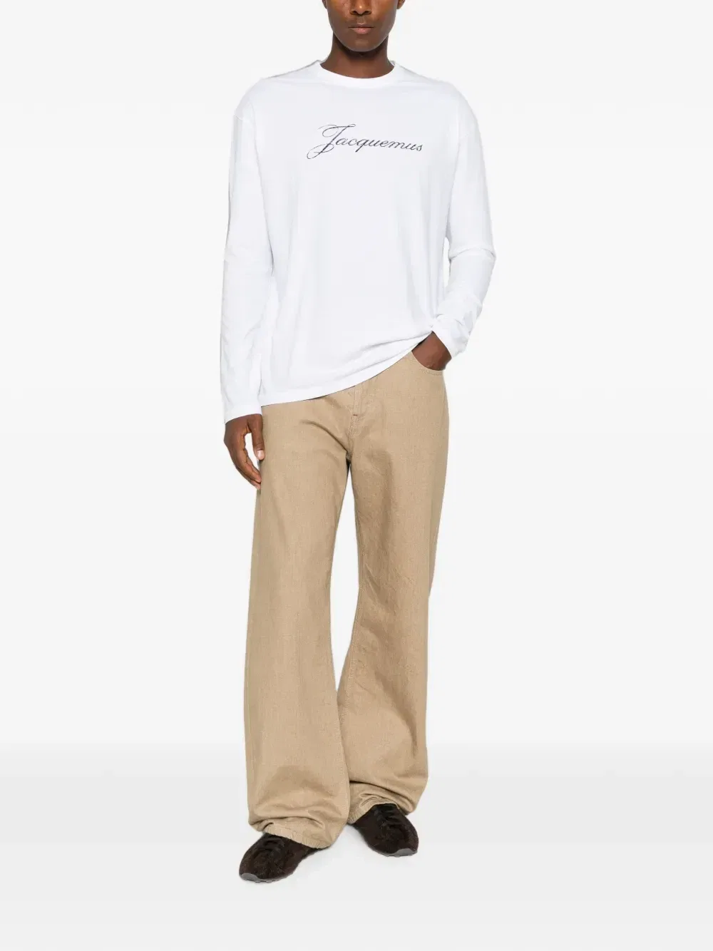 Футболка с длинным рукавом с логотипом Jacquemus, белый — фото 2
