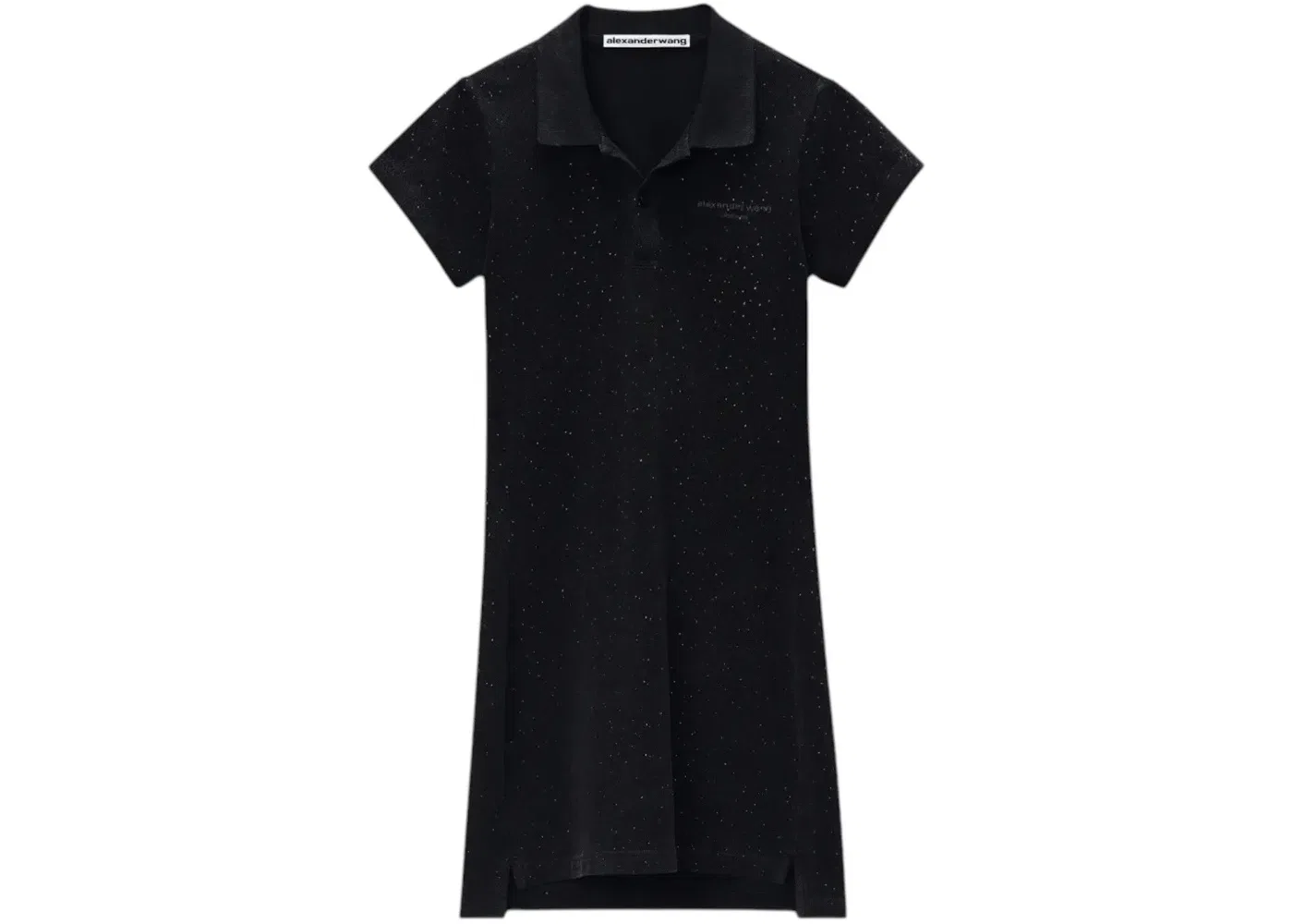Женское платье поло с принтом из стразов Alexander Wang, цвет Washed Black