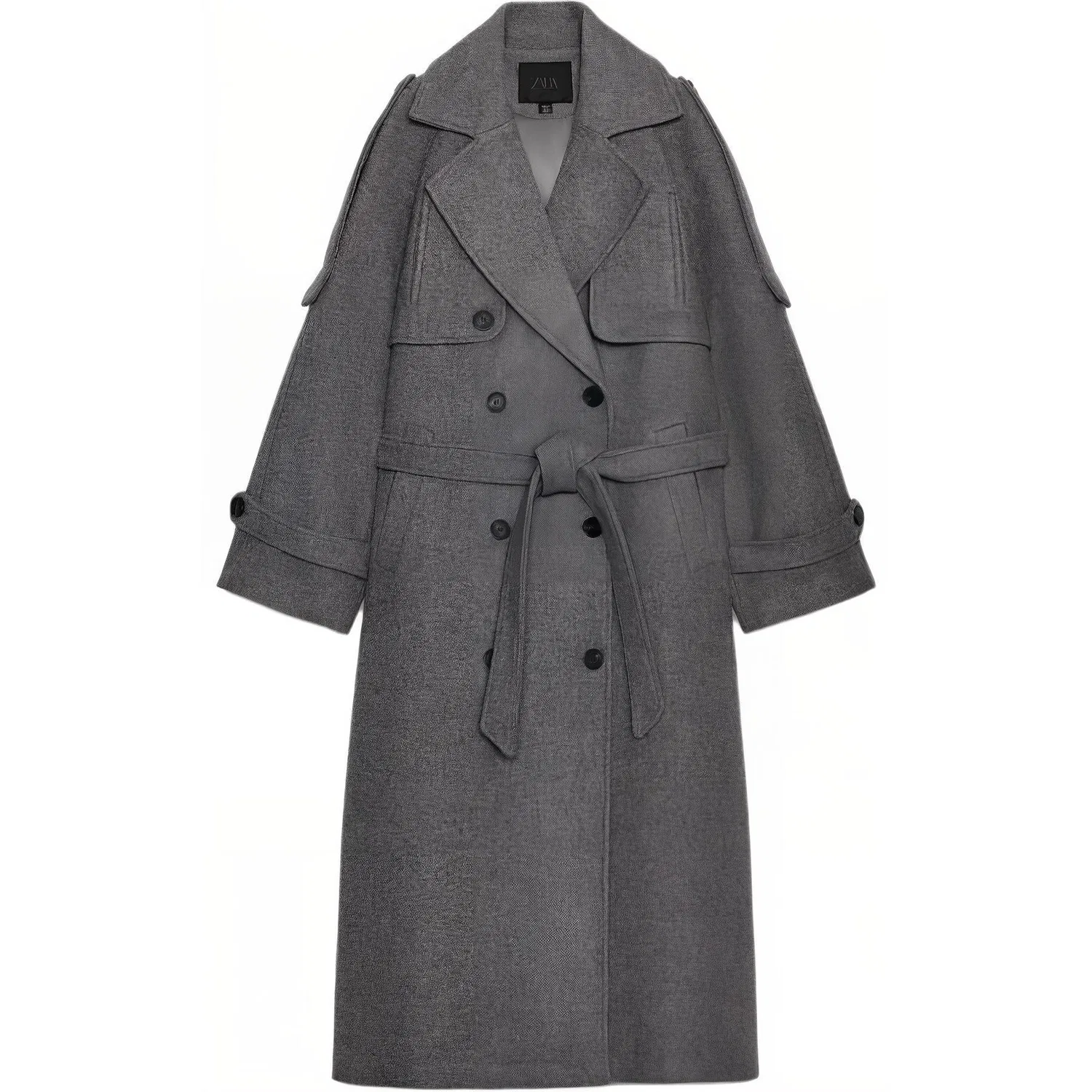 Женское пальто с принтом зебра Lapel ZARA, Zebra Print Gray