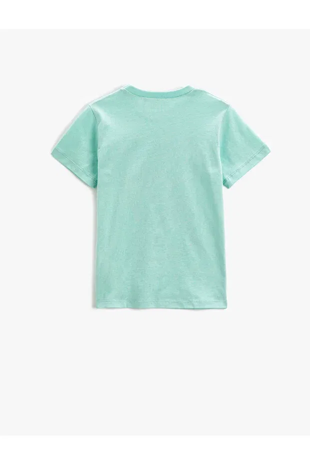 Детская футболка для мальчиков с принтом Sportswear Koton, Mint — фото 2