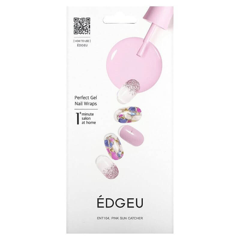 

Гелевые полоски Edgeu для ногтей Perfect ENT104 Pink Sun Catcher, набор из 16 полосок