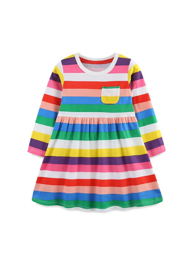 Aosta Betty Store Платье с длинным рукавом в полоску Aostabetty, в полоску