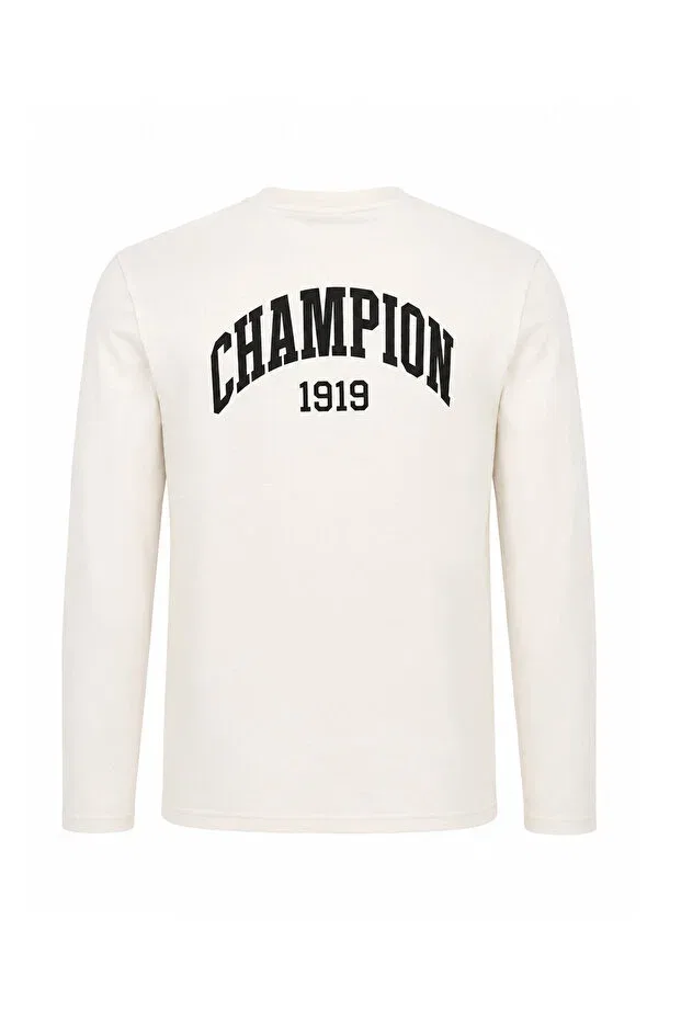 Детские свитшот для девочек с длинным рукавом Champion, Cream — фото 2